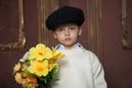 Little Boy with flowers Royalty Free Stock Photo