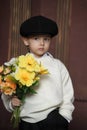 Little Boy with flowers Royalty Free Stock Photo