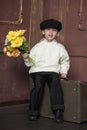 Little Boy with flowers Royalty Free Stock Photo