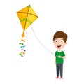 Little boy flying kite Royalty Free Stock Photo