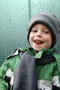 Boy  with  new woolly cap and scarf Royalty Free Stock Photo