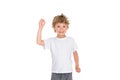 Little boy gestures with his hand - ok Royalty Free Stock Photo