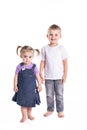 Little Boy and girl full-lenght portrait Royalty Free Stock Photo