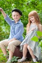 Little boy and girl Royalty Free Stock Photo