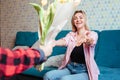 a little boy gives his mother flowers Royalty Free Stock Photo