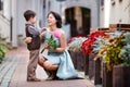 Little boy giving flower to his mom Royalty Free Stock Photo