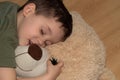 Boy with teddy bear Royalty Free Stock Photo