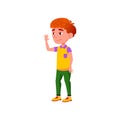 little boy greeting guests at home cartoon vector Royalty Free Stock Photo