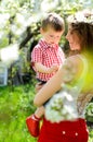 Little boy at the hands of her mother Royalty Free Stock Photo