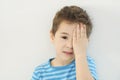 Little boy having eye test at ophthalmologist office Royalty Free Stock Photo