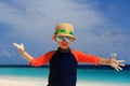 Little boy having fun on beach vacation Royalty Free Stock Photo