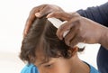 Little boy Head Lice Treatment Royalty Free Stock Photo