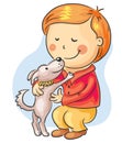 Little boy with his pet dog Royalty Free Stock Photo