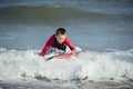 Little Boy Hitting the Surf Royalty Free Stock Photo