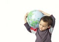 Little boy holding a globe Royalty Free Stock Photo