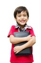 Little boy holding tablet computer touch screen Royalty Free Stock Photo