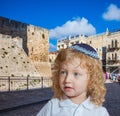 Little boy in Jerusalem, the city of King David