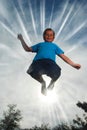 Little boy jumping high Royalty Free Stock Photo