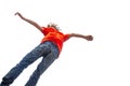 Little boy jumping high into the air Royalty Free Stock Photo