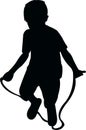 A boy jumping rope, silhouette vector Royalty Free Stock Photo