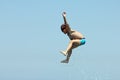 Little boy jumps in sea Royalty Free Stock Photo