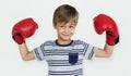 Little Boy Kid Adorable Cute Boxing Portrait Concept Royalty Free Stock Photo