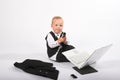 Little Boy With Laptop Royalty Free Stock Photo