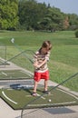 Little Boy Learning to Golf Royalty Free Stock Photo