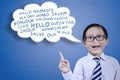 Little boy learns multilingual