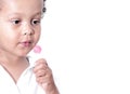 Boy with sweet lollipop stock photo Royalty Free Stock Photo