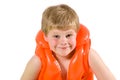 Little boy in life vest Royalty Free Stock Photo