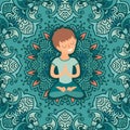 Little boy in the lotus position Royalty Free Stock Photo