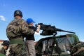 Little boy with machine gun Royalty Free Stock Photo