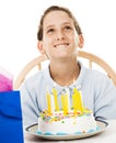 Little Boy Makes Birthday Wish Royalty Free Stock Photo