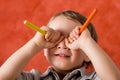 Little boy making faces. Royalty Free Stock Photo