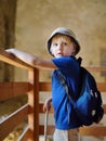 Little boy in medieval Chlemoutsi