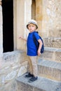 Little boy in medieval Chlemoutsi