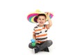 Little boy with mexican maracas