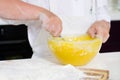 Little boy mixing cake ingredients Royalty Free Stock Photo