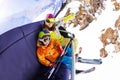 Little boy with mother on ski chair lift Royalty Free Stock Photo