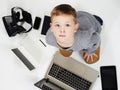 Little boy and new technology Royalty Free Stock Photo