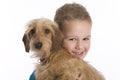 Little Boy With Pet Dog Royalty Free Stock Photo