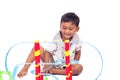 Little boy play train toy Royalty Free Stock Photo