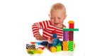Little boy is playing with blocs Royalty Free Stock Photo
