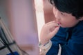 little boy playing the Chinese zither Royalty Free Stock Photo