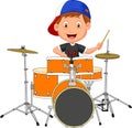 Little boy playing drum Royalty Free Stock Photo