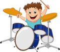 Little boy playing drum Royalty Free Stock Photo