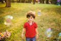 Little boy playing in the park Royalty Free Stock Photo