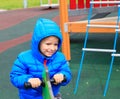 Little boy playing on playground Royalty Free Stock Photo