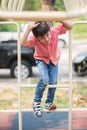 Little boy playing at playground climbing Royalty Free Stock Photo